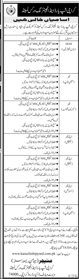 Karachi Shipyard Jobs 2020