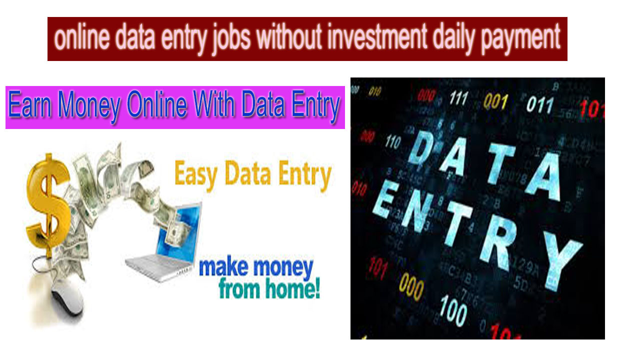 online data entry jobs without investment daily payment